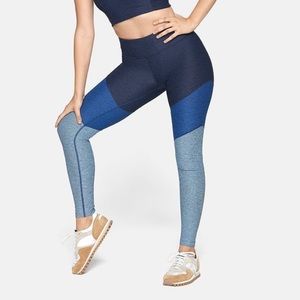 Outdoor voices springs leggings blue tri tone sm